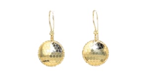 Italian 18kt Yellow Gold Honeycomb Circle Drop Earrings
