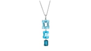 14.00 ct. t.w. Tonal Blue Topaz Pendant Necklace in Sterling Silver
