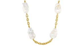 13-16mm Cultured Baroque Pearl Necklace in 18kt Gold Over Sterling