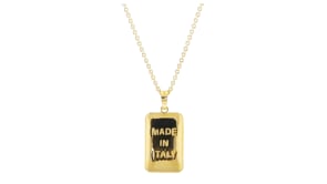 Italian 18kt Gold Over Sterling Made in Italy Tag Pendant Necklace