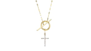 .10 ct. t.w. Diamond Cross Charm in 14kt Yellow Gold