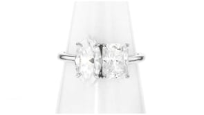 3.40 ct. t.w. Moissanite Toi et Moi Ring in Sterling Silver