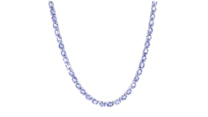 20.00 ct. t.w. Tanzanite Tennis Necklace in Sterling Silver