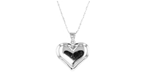 14kt White Gold Puffed Heart Pendant