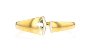 .15 ct. t.w. Diamond Asymmetrical Cuff Bracelet in 18kt Gold Over Sterling