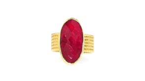 11.00 Carat Ruby Ring in 18kt Gold Over Sterling