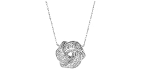.50 ct. t.w. Diamond Love Knot Necklace in Sterling Silver