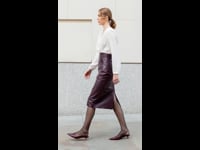 PHILIPPA LONDON ISLA LEATHER SKIRT