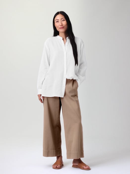 Garment-Dyed Utility Cotton Wide-Leg Pant | EILEEN FISHER Garment-Dyed Utility Cotton Wide-Leg Pant | EILEEN FISHER