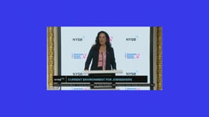 Dr. Karen Knudsen at the New York Stock Exchange Boardroom for Breast Cancer Awareness Month