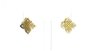 Roberto Coin Arabesque 18kt Yellow Gold Earrings with Diamond Accents