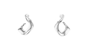 Sterling Silver Square Twisted Hoop Earrings