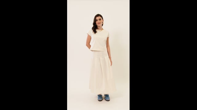 Saia Midi Prega Zinnia