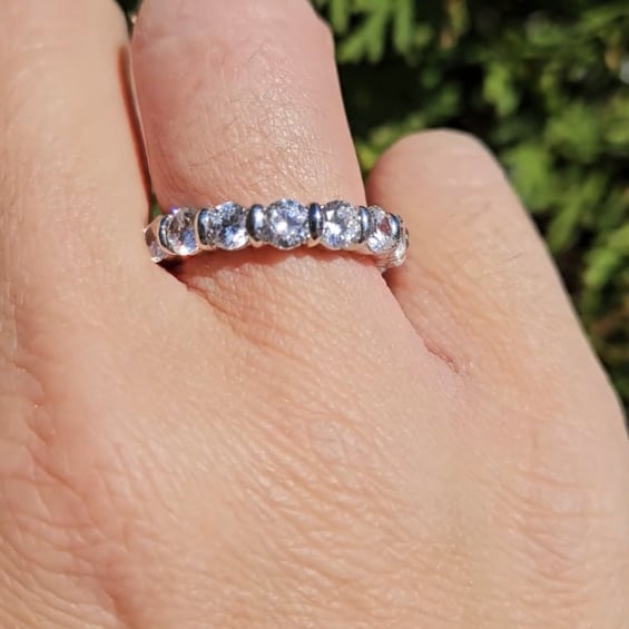 Round Brilliant Bar Set Eternity Band (2 Carat TCW)