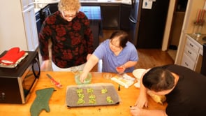 Making Holly Cookies