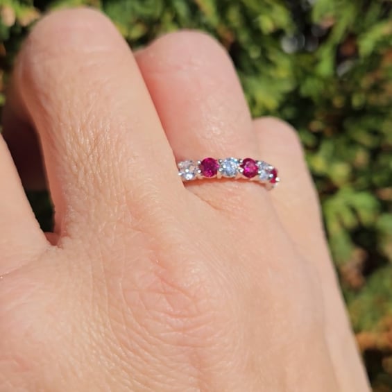 Round Ruby Eternity Band