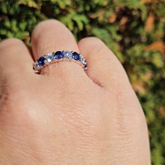 Round Sapphire Eternity Band