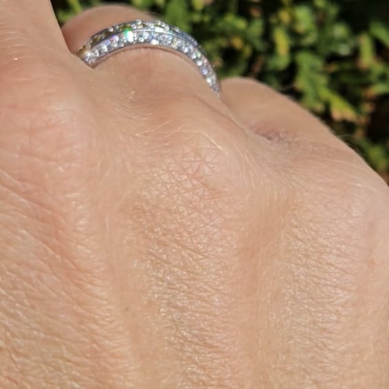 Three Sided Canary and Clear Pave Band