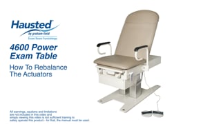 4600 Power Exam Table: How To Rebalance The Actuators