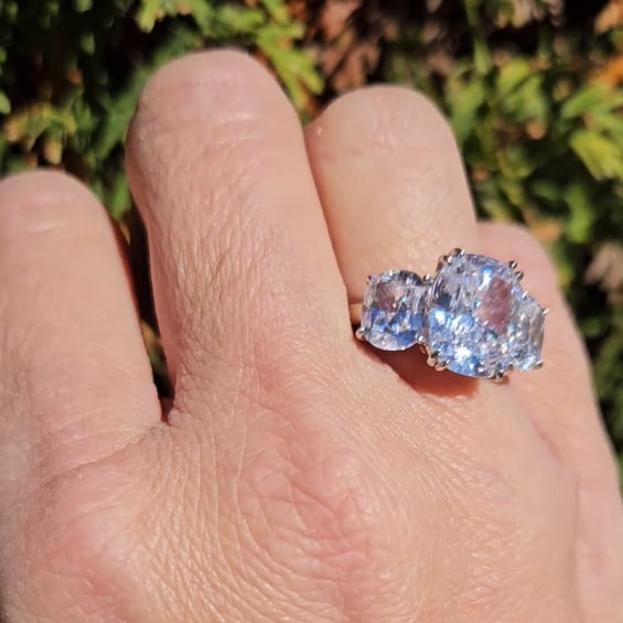 7 Carat Cushion Cut with 2 Carat Cushion Cut Sides