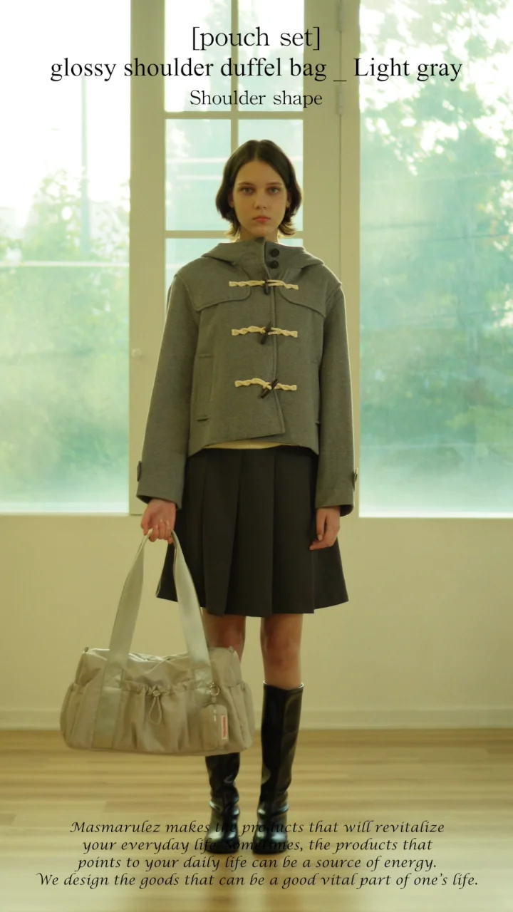 MUSINSA | MASMARULEZ [INT][POUCH SET] glossy shoulder duffel