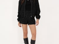 Black bomber jacket with sequins | My Jewellery