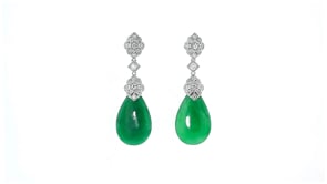 Jade and .40 ct. t.w. White Topaz Vintage-Style Drop Earrings in Sterling Silver