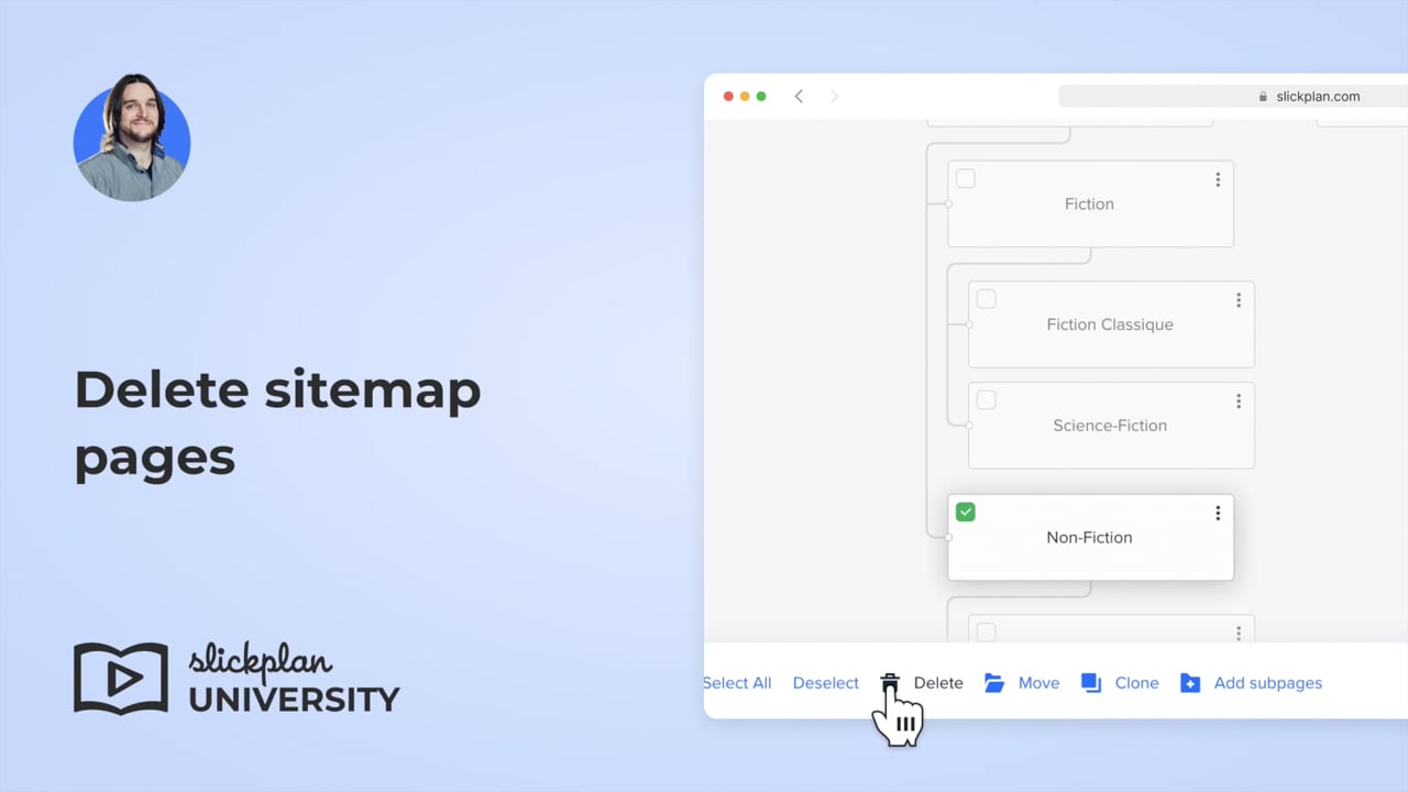 Delete sitemap pages