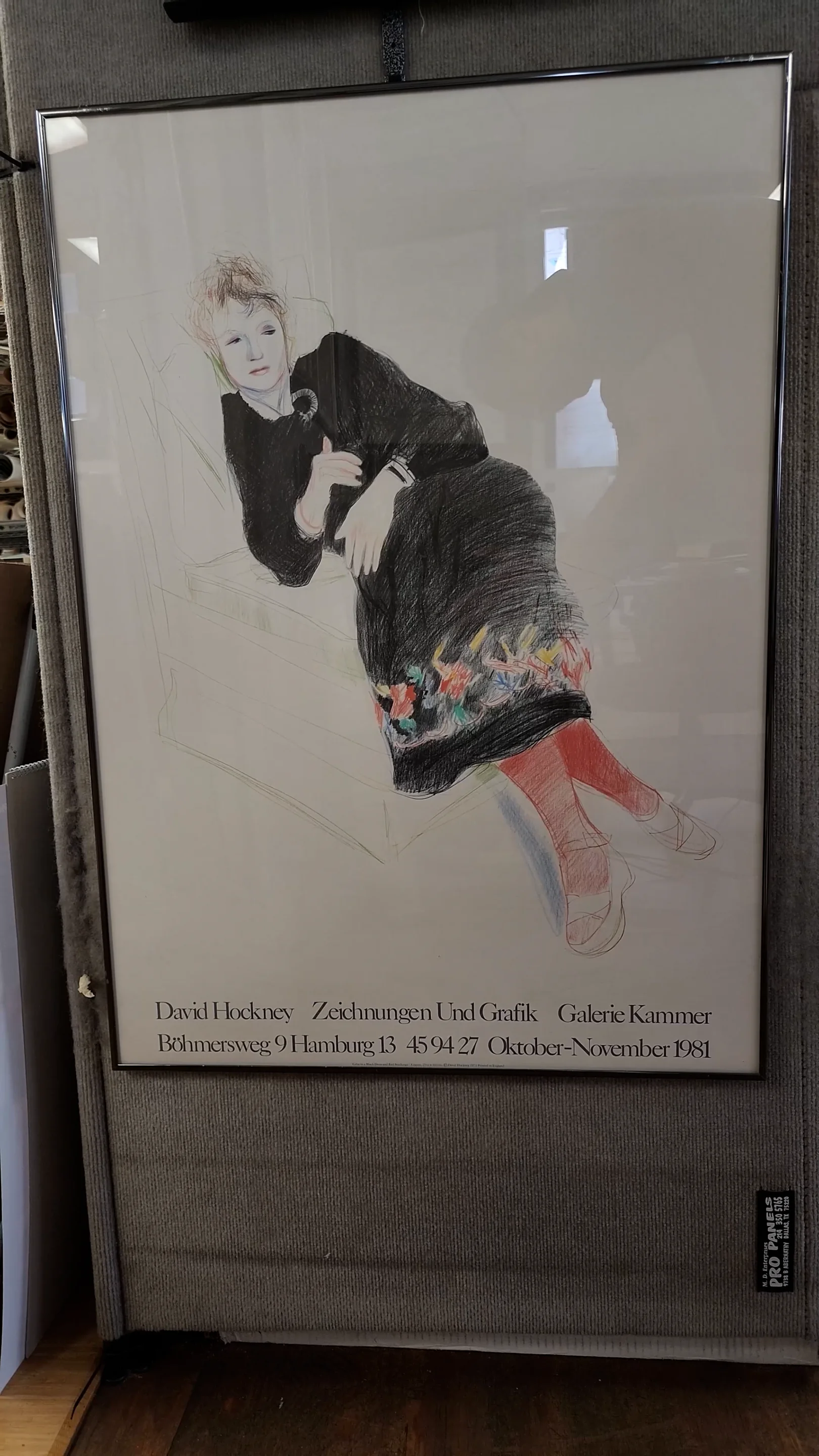 David Hockney | Portrait of Celia In A Black Dress With