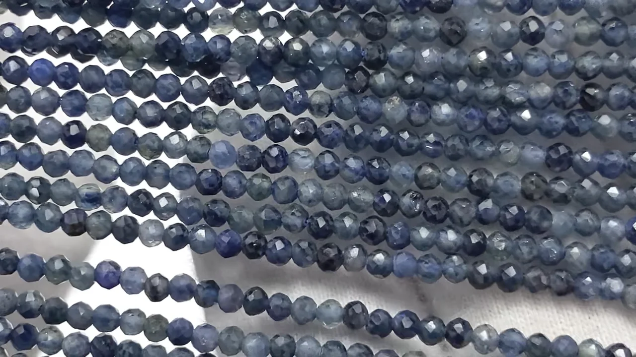 オーストラリア産サファイア ラウンドカット2mm 1連｜天然石ビーズの卸