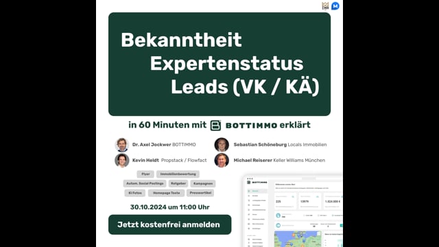 Bekanntheit, Expertenstatus & Leads - in 60 Minuten mit BOTTIMMO erklärt