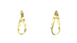 Italian 10kt Yellow Gold Twisted Hoop Earrings