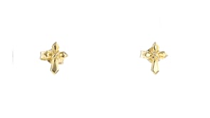 Italian 10kt Yellow Gold Petite Cross Earrings