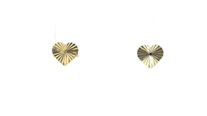 Italian 10kt Yellow Gold Diamond-Cut Heart Earrings