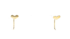 10kt Yellow Gold Heart C-Hoop Earrings