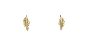 10kt Yellow Gold Petite Feather Stud Earrings