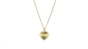 Italian 10kt Yellow Gold Diamond-Cut Heart Necklace