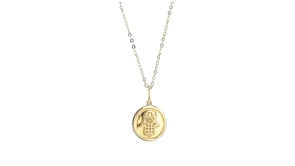 Italian 10kt Yellow Gold Petite Hamsa Disc Pendant