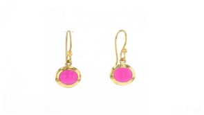 Turquoise, 6x8mm Cultured Pearl and 2.00 ct. t.w. Pink Chalcedony Jewelry Set: Three Pairs of Drop Earrings in 18kt Gold Over St