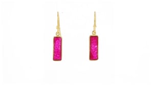 Turquoise and Multicolored Quartz Jewelry Set: Three Pairs of Drop Earrings in 18kt Gold Over Sterling