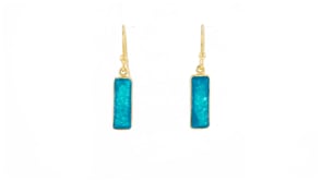 Turquoise and Multicolored Quartz Jewelry Set: Three Pairs of Drop Earrings in 18kt Gold Over Sterling
