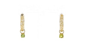 18kt Gold Over Sterling Hoop Earrings with Three Pairs of Interchangeable 1.50 ct. t.w. Multi-Gemstone Drops