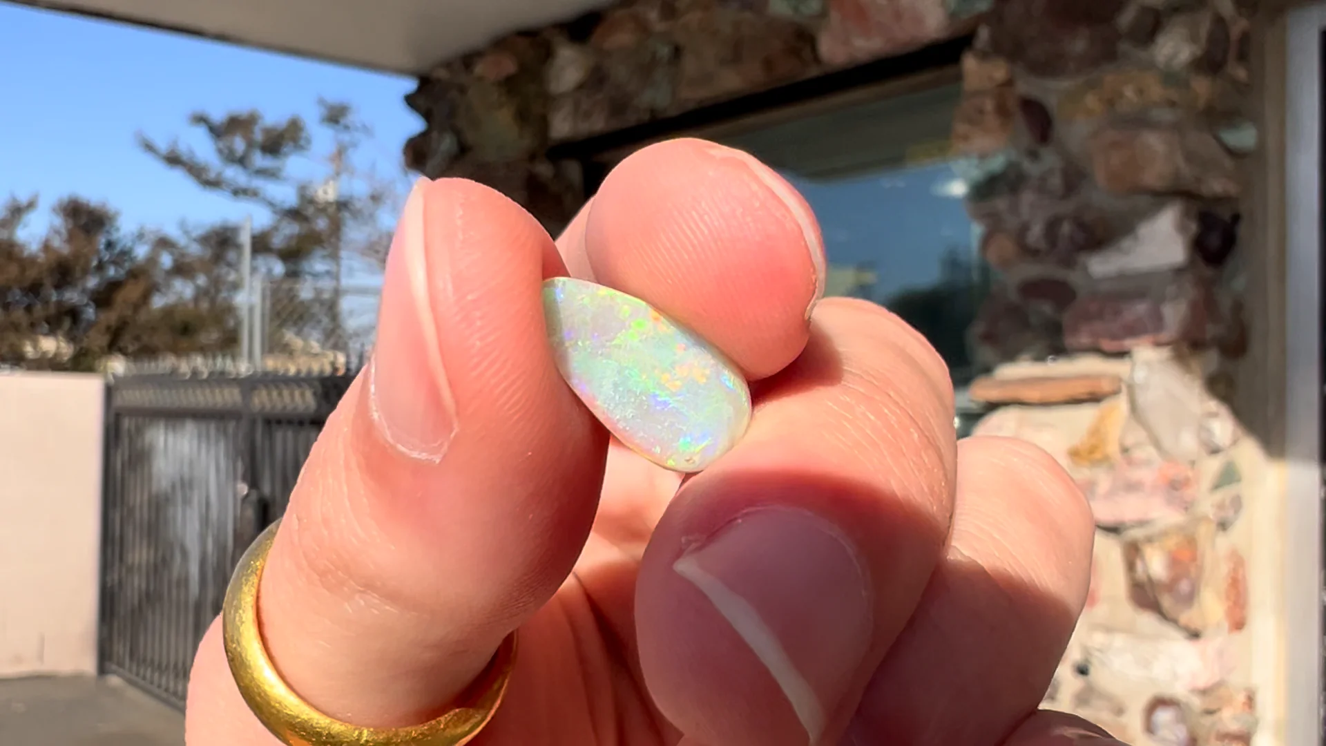 2.70ct Pear Shaped Lightning Ridge Opal | Burton's