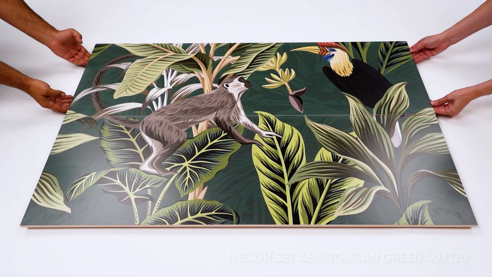 APE-DECOR SET(3) ABC TOUCAN GREEN 40X120