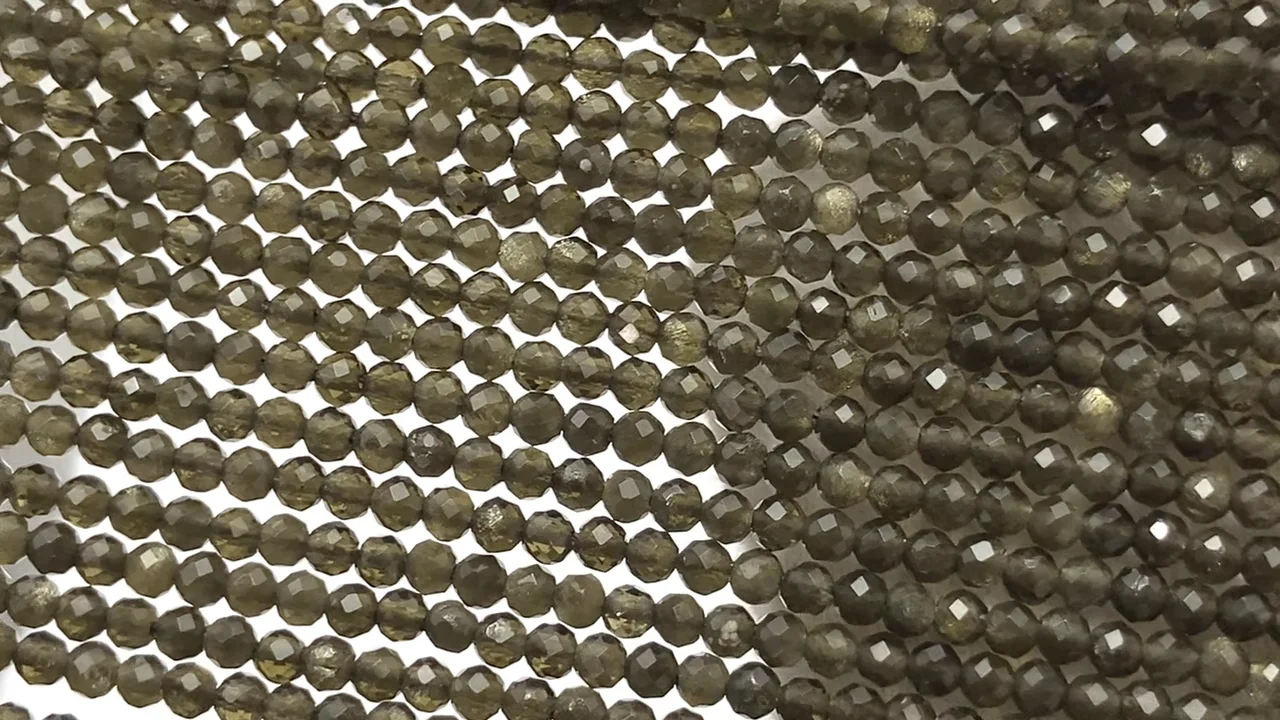 ゴールデンオブシディアン（産地・メキシコ） 極小ラウンドカット2mm 1