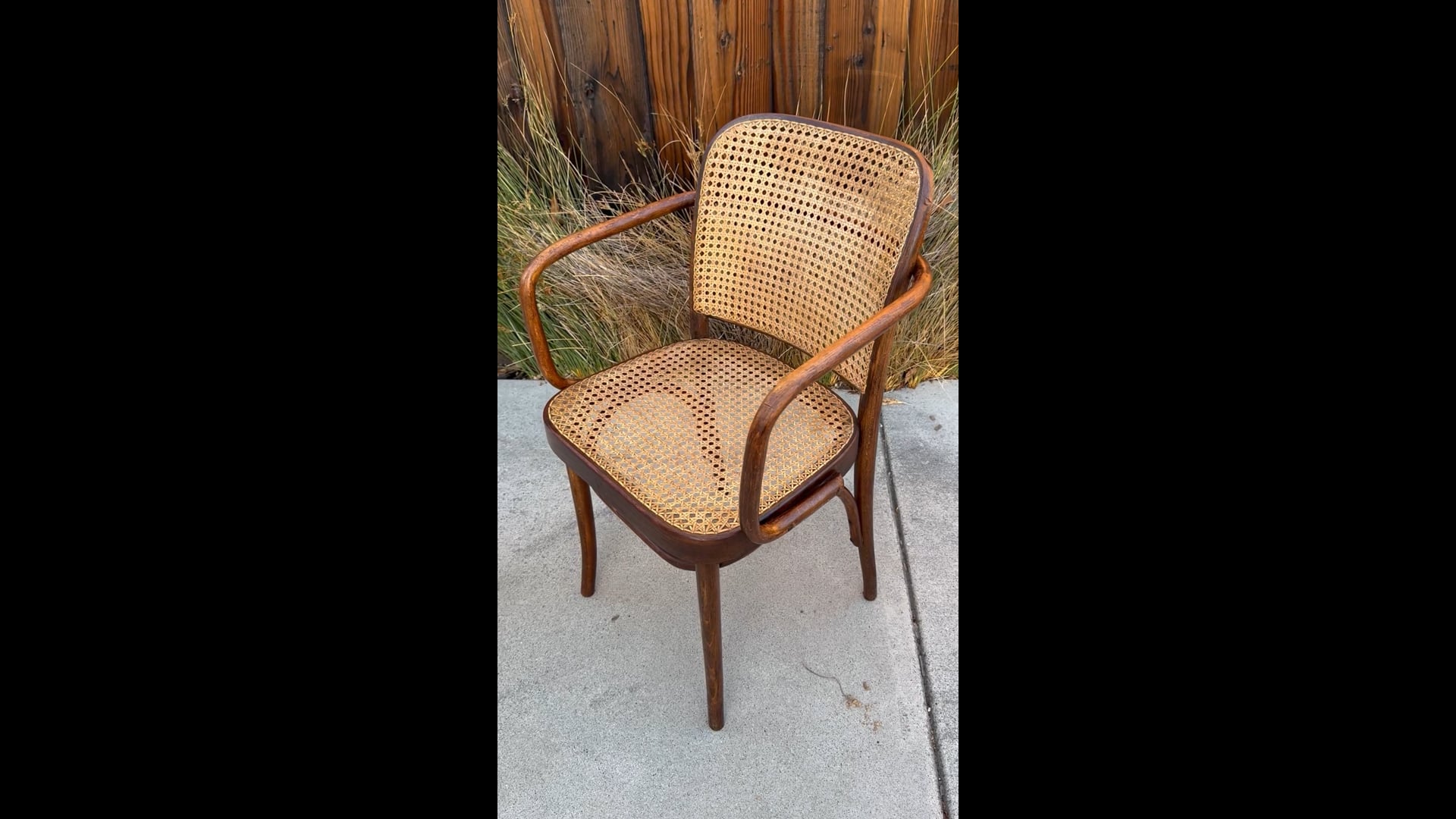 Antique Josef Hoffmann Bentwood and Cane Prague Chair, FMG Made In