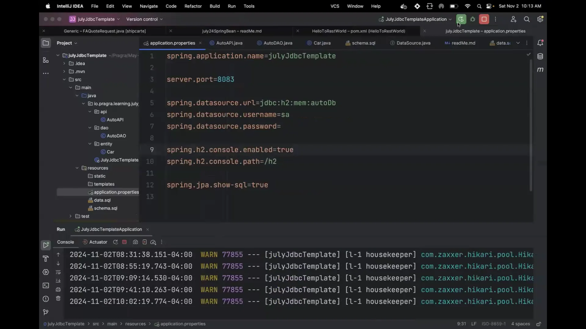 JAVA 02 NOVEMBER RECORDING JULY BATCH 2024