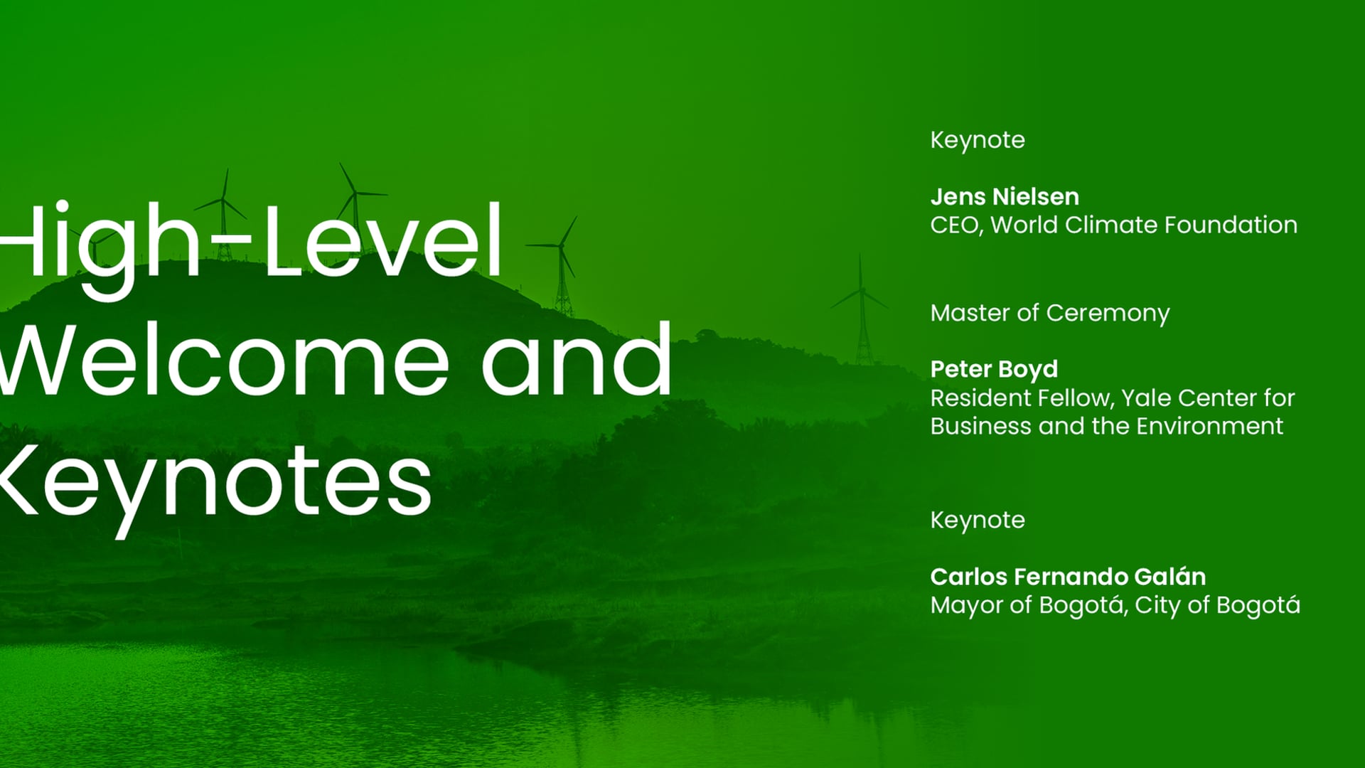 High-Level Welcome and Keynotes - Jens Nielsen, Peter Boyd & Carlos Fernando Galán