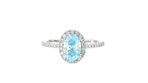 1.35 ct. t.w. Blue and White Lab-Grown Diamond Ring in 14kt White Gold
