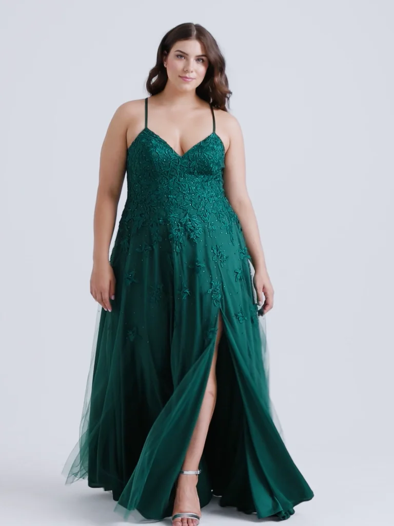 open lace back dress Sydneys Closet SC7392 Prom Dress - Black